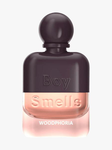 Boy Smells Woodphoria Eau de Parfum in branded component on a light gray background